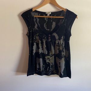 Urban outfitters, burn out, sheer cap leave shirt